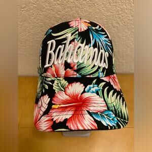 Bahamas Tropical Floral Summer Velcro Closure Cap Hat